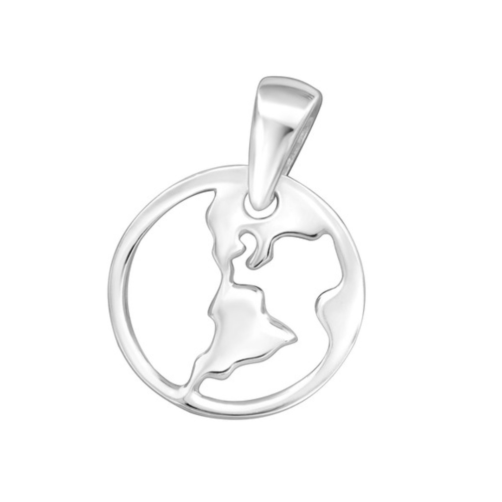 🌍Silver Earth Pendant🌎 - Picture 3 of 4